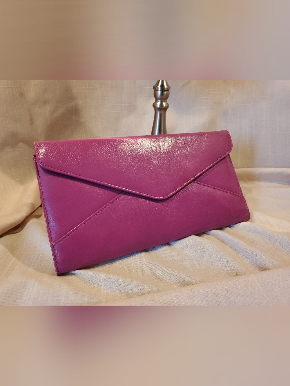 Danier Leather Travel Document Wallet & Passport Holder Pink Fuchsia Magenta